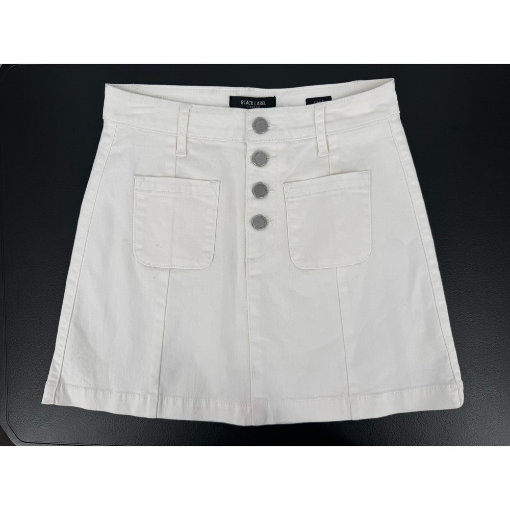 Black Label C'est Toi White Denim Skirt